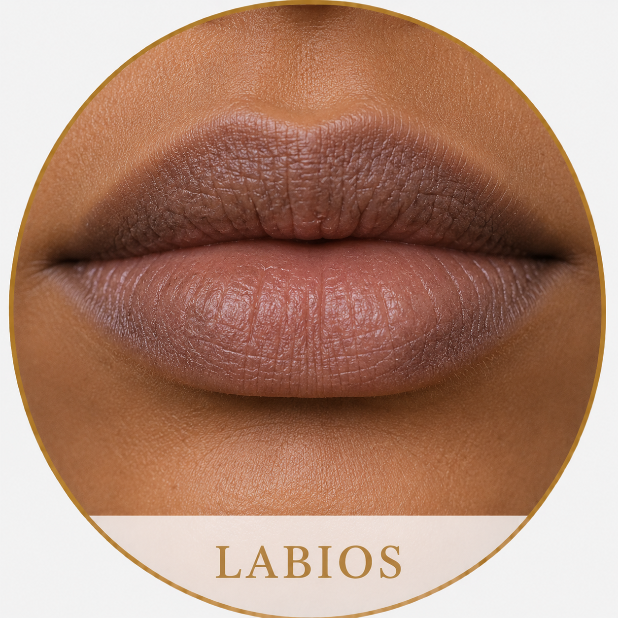 Labios oscuros y secos.