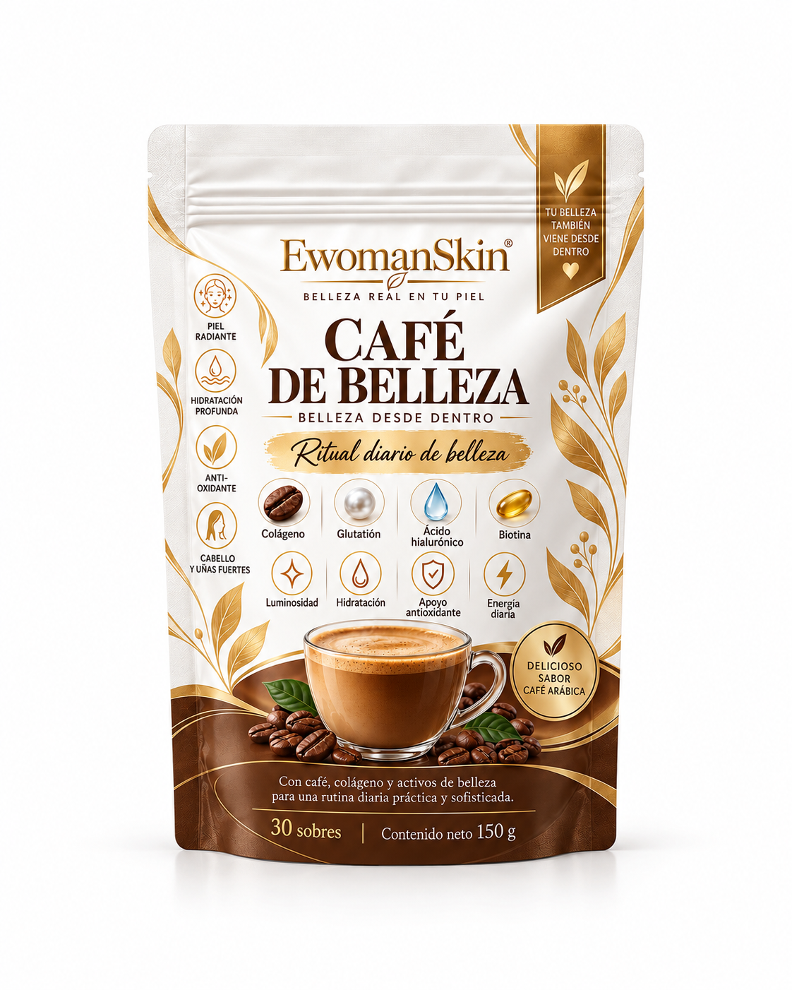 Café de Belleza Biotina Ácido Hialurónico
