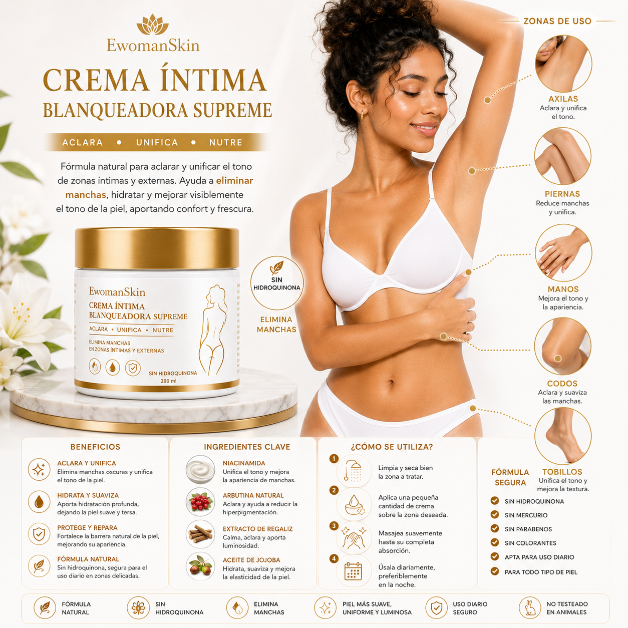 Crema para manchas de la piel